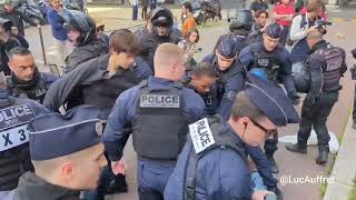 Police Clash With Protesters Outside HQ of French Finance Company