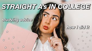 how to get STRAIGHT A&#39;s in COLLEGE! | College Studying Advice 2020