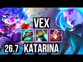 VEX vs KATARINA (MID) | Good KDA: 16/1/8 | KR Challenger | 26.7