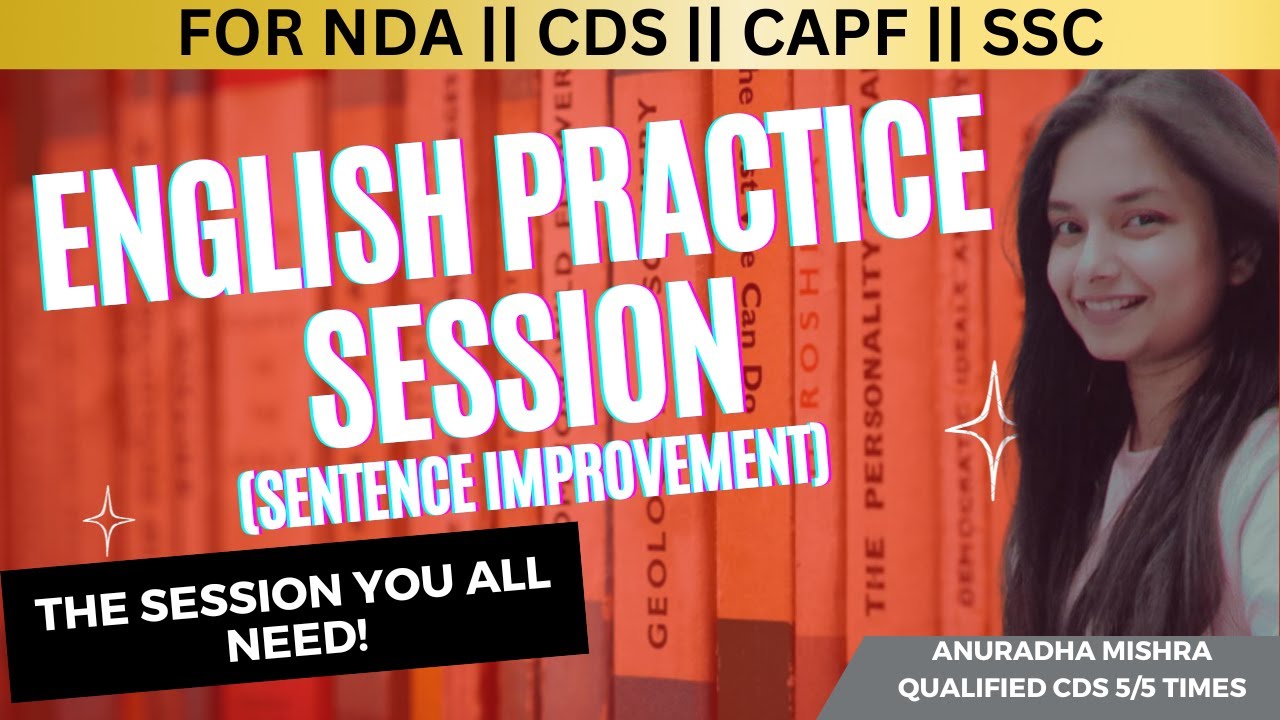 ENGLISH PRACTICE CLASS on SENTENCE IMPROVEMENT | CDS, NDA, CAPF, SSC ...