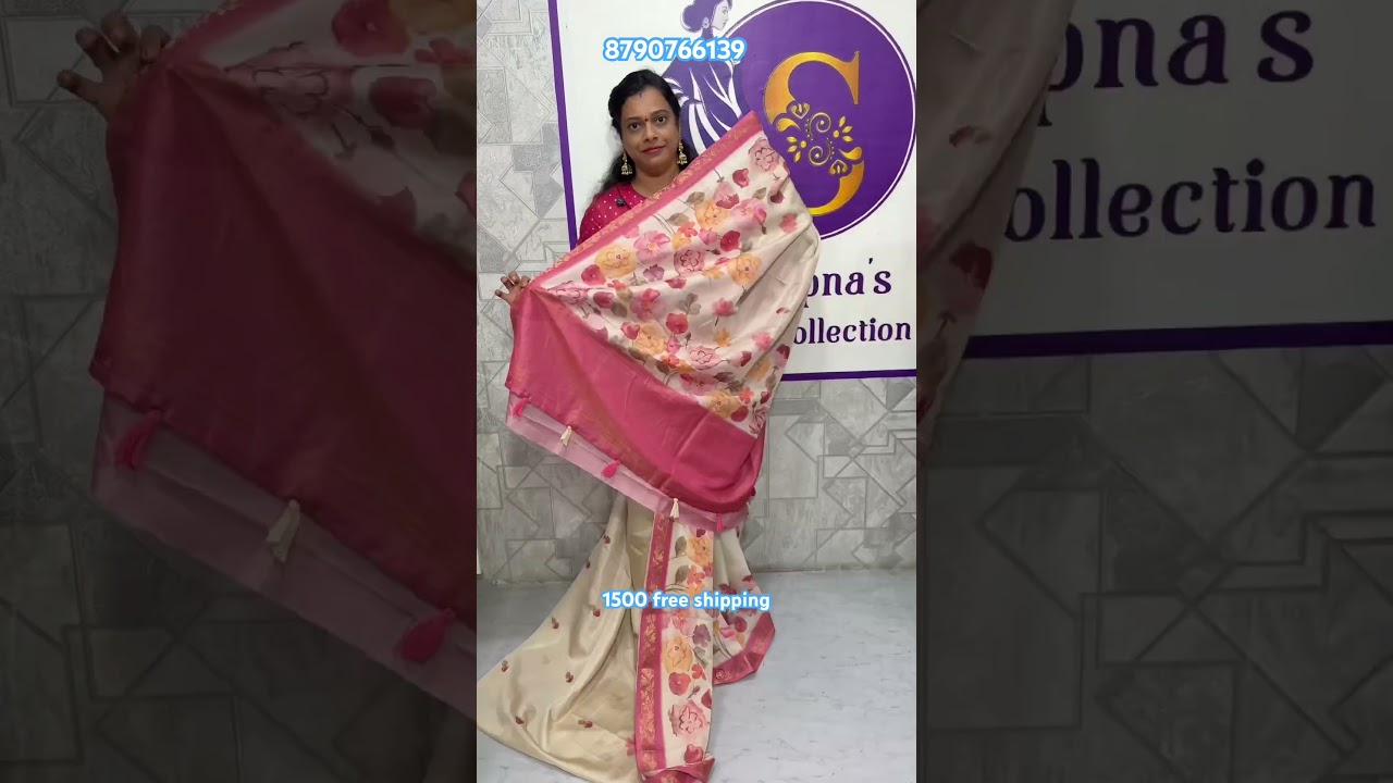 Soft crushed tusser sarees 