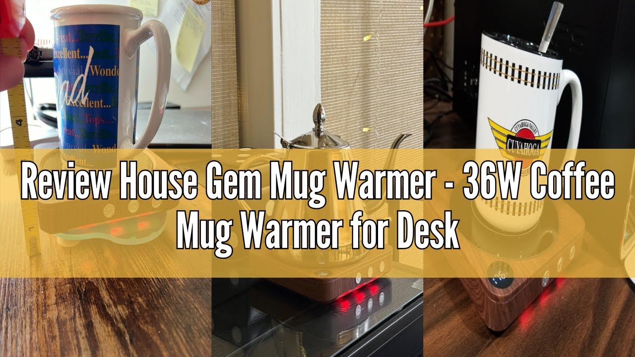 Review House Gem Mug Warmer - 36W Coffee Mug Warmer for Desk with Temperature Display, 2-12Hrs Auto