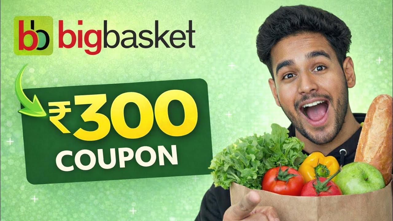 BigBasket Coupon Code Today 2026 🛒🔥 Get Flat ₹300 OFF Instantly | Verified Working Promo Code India 