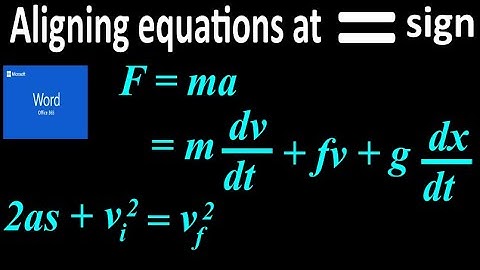 Aligning equations at the equal sign in MS Word