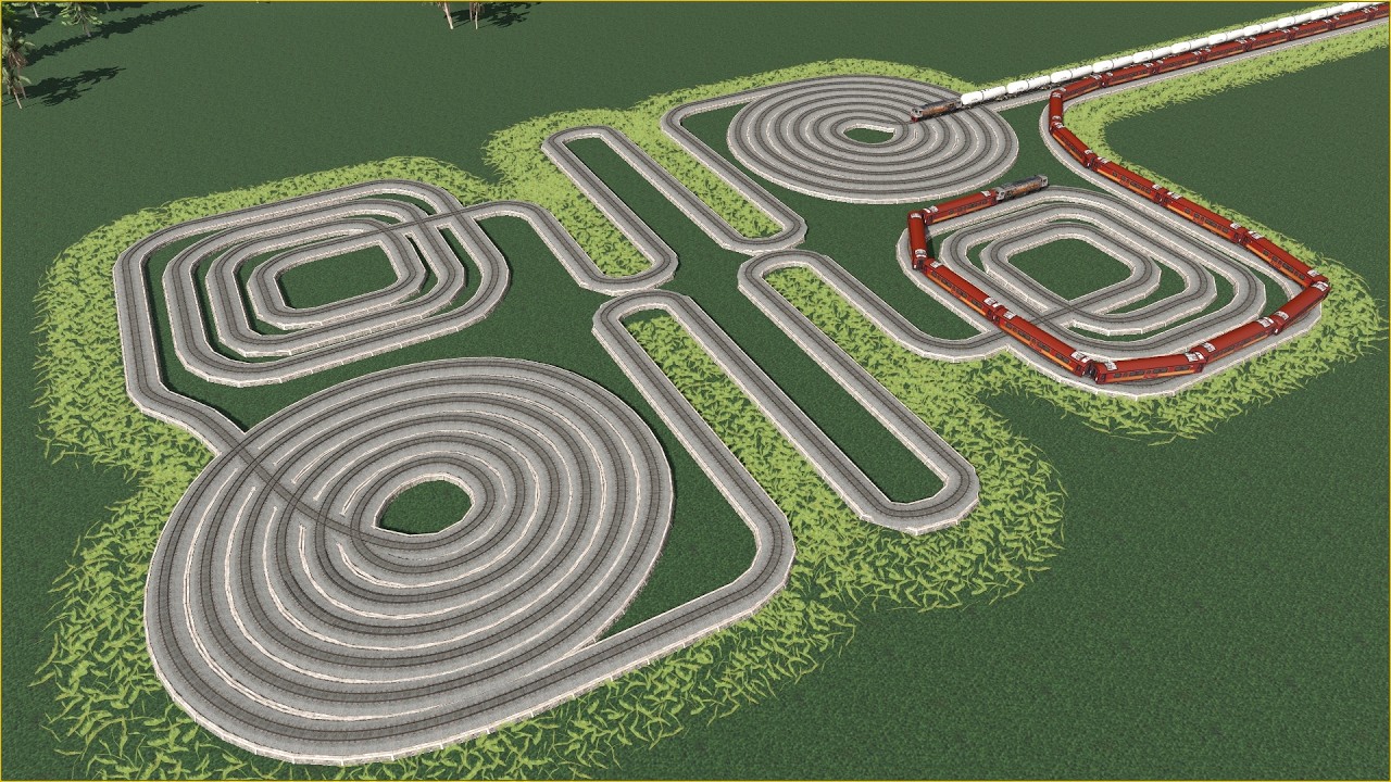 The Most Complicated & Extreme U-Turn Train Track⚠️Maze U-Turn Track🚦Trainz Simulator 2019