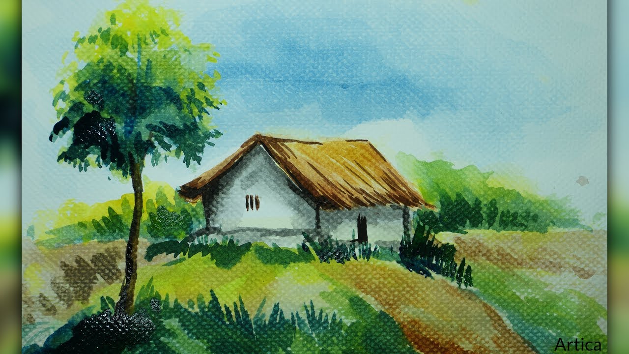 Featured image of post Easy Watercolor Painting Village Scenery - Also, don&#039;t rely too much upon reference photos, for they may lack the depth, value.