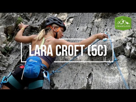 Sport Climbing Lara Croft (5c) at Massone near Arco