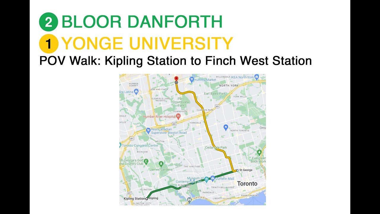 TTC POV Walk Kipling Station to Finch West Station via St.