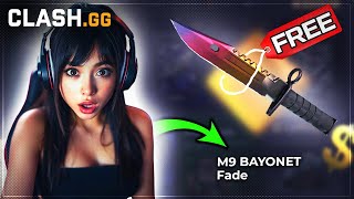 CLASH.GG I GOT FREE M9 BAYONET FADE!! CLASHGG Case Opening! CLASHGG Promo Code 2025