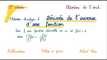 3e - thm 6 - Dérivée de l’inverse d’une fonction