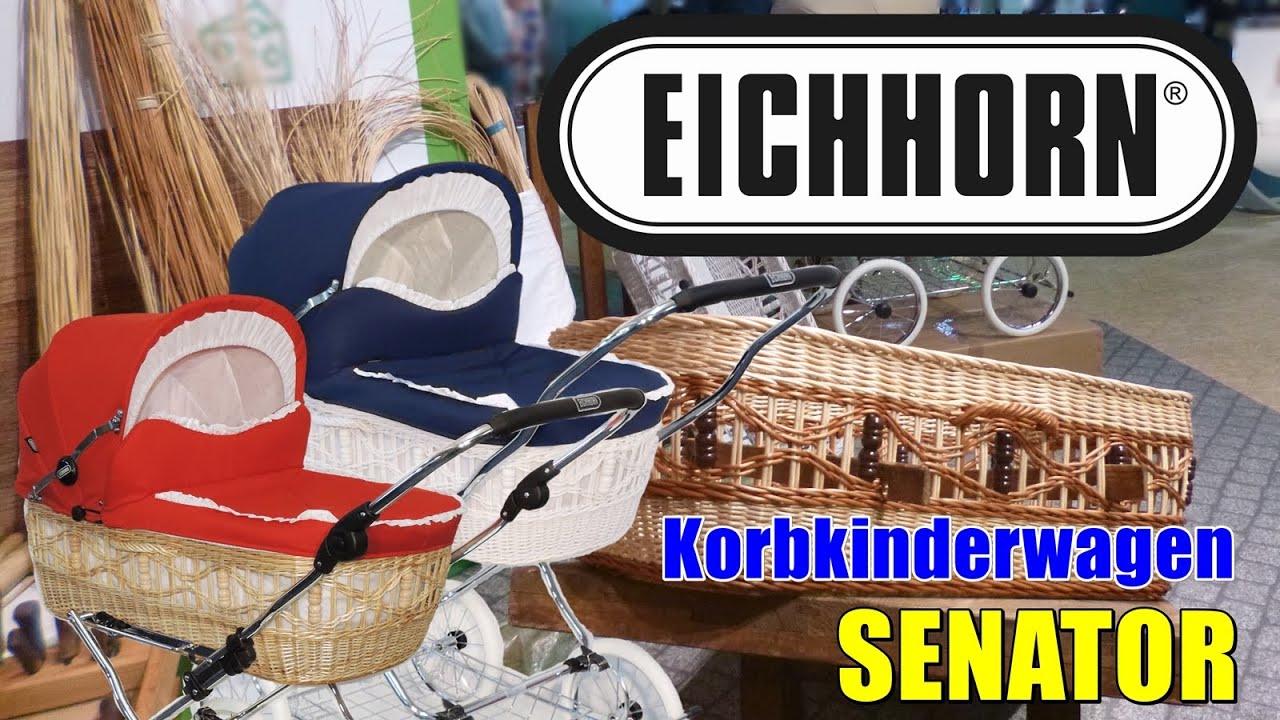 Senator Ritrow EICHHORN Retro Korbkinderwagen Senator - echte Weide, handgeflochten ...