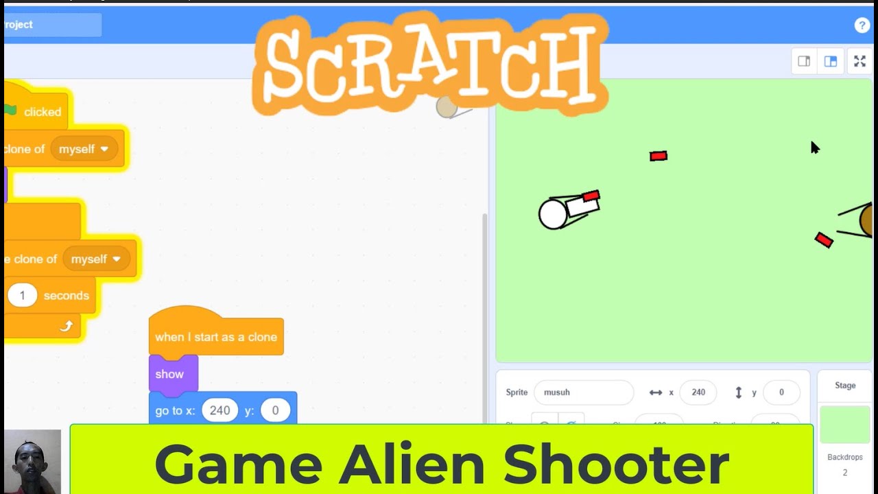Membuat Game Tembak Alien dengan Scratch - YouTube