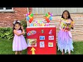 Deema and Sally Pretend Play with Birthday Cake Vending Machine Toy for Kids Story!!