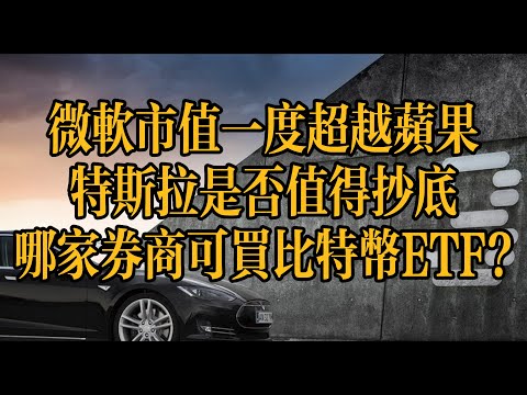   哪家券商可以买比特币ETF 微软苹果争夺 市值一哥 特斯拉是否值得抄底 IBIT PLPY