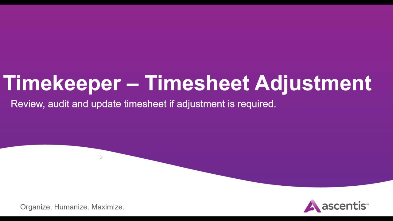 Timesheet Adjustment YouTube