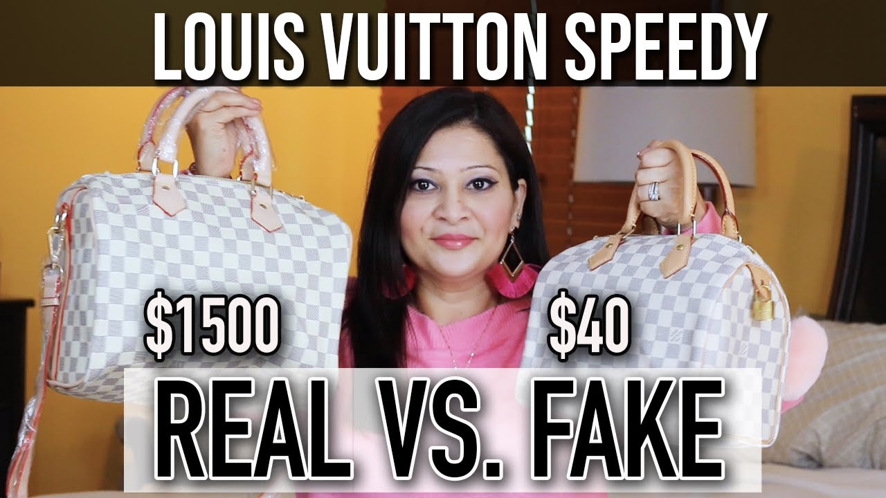 real vs fake white louis vuitton bag