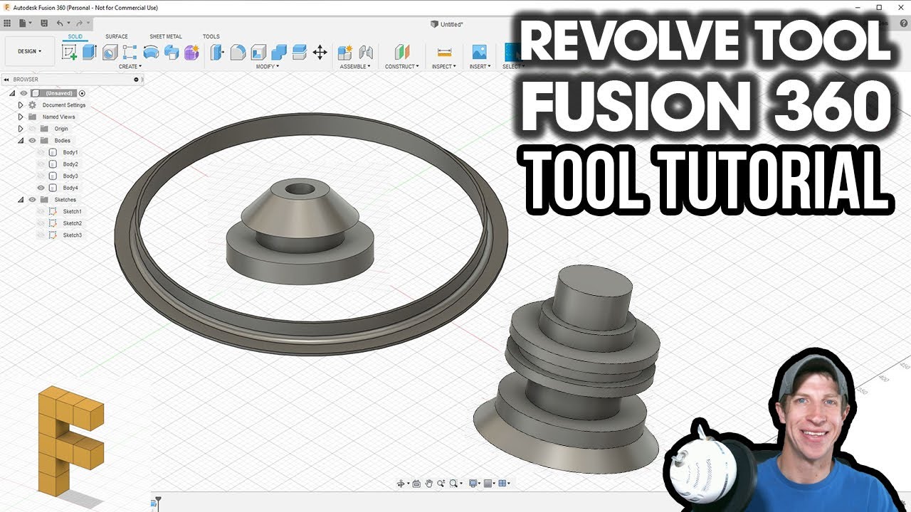 Using the REVOLVE TOOL in Autodesk Fusion 360 - Fusion 360 Tool Tutorial
