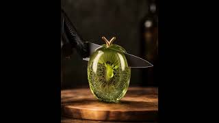 Glass Kiwi Cutting ASMR 😍 Perfect Slice  JuiceDrip#asmr#satisfying#glassfruit#oddlysatisfying#shorts