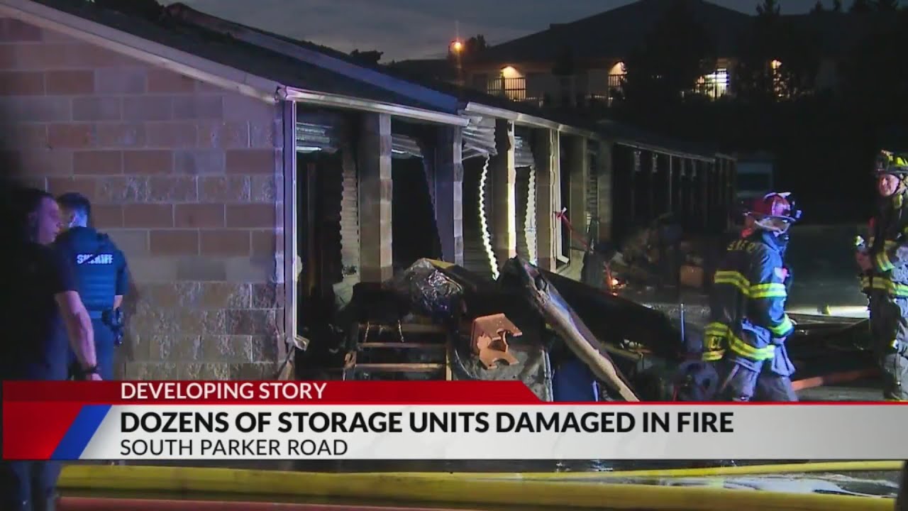 Dozens of storage units damaged in 2-alarm fire on Parker Road - YouTube