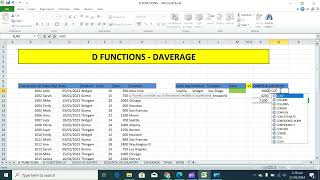 D FUNCTIONS - DAVERAGE FUNCTION IN EXCEL | HOW TO USE DAVERAGE FUNCTION | #exceltips | Beginners