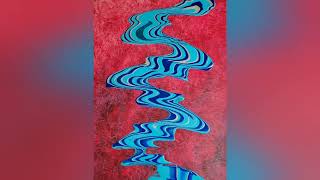 (505) DUSTPAN POUR on Dry Background - Two Paintings in One! Coast to Coast Collab FLUID ART