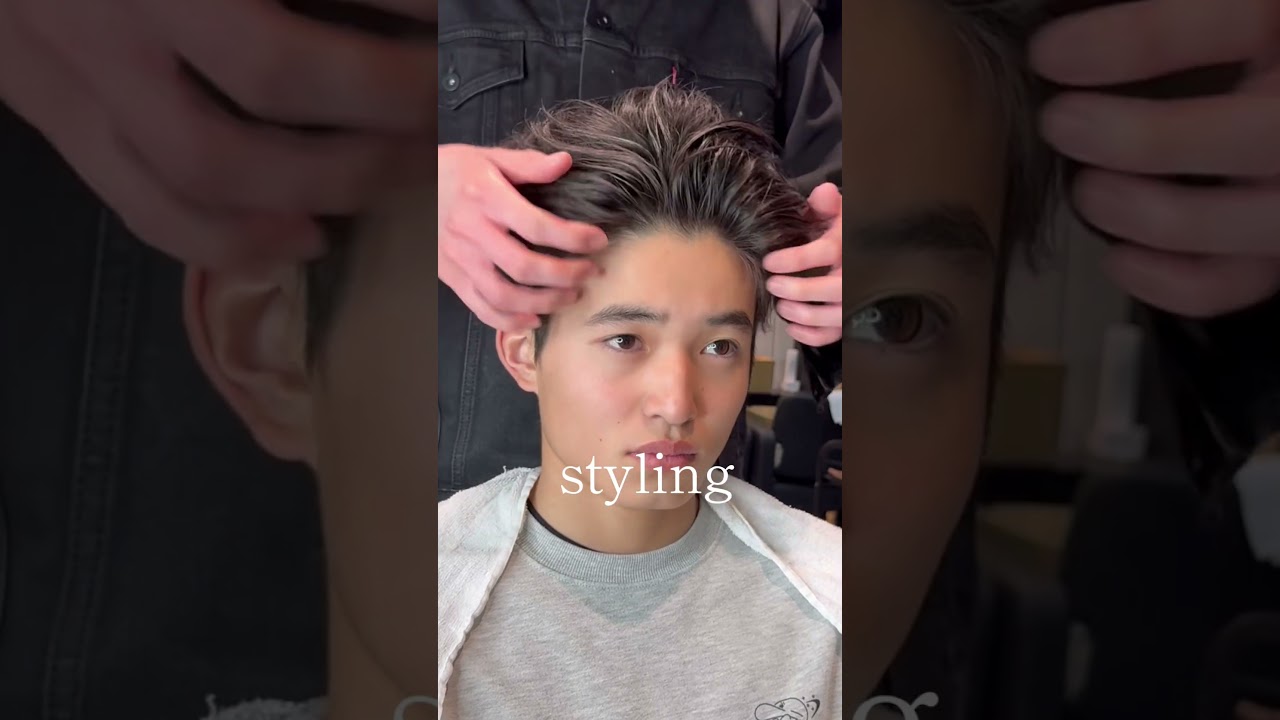フェザーショート #styling #センターパート #メンズヘアセット - YouTube