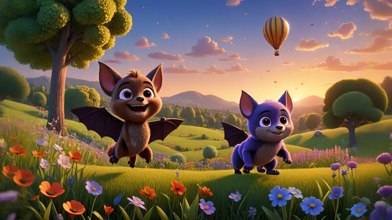 Two Little Bats Fly Around | Halloween Rhyme for Kids | Spooky Fun Songs and Learning