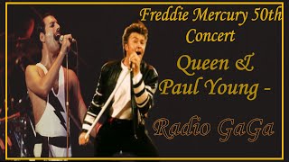 Radio Gaga  Freddie Mercury 50th Concert fanmade  Queenpaul Young