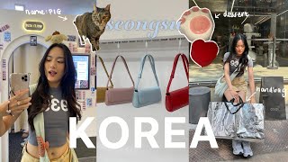 KOREA TRAVEL VLOG: Seongsu cafe hopping, stand oil, osoi handbags, pizza at Han River, Bangpo Bridge