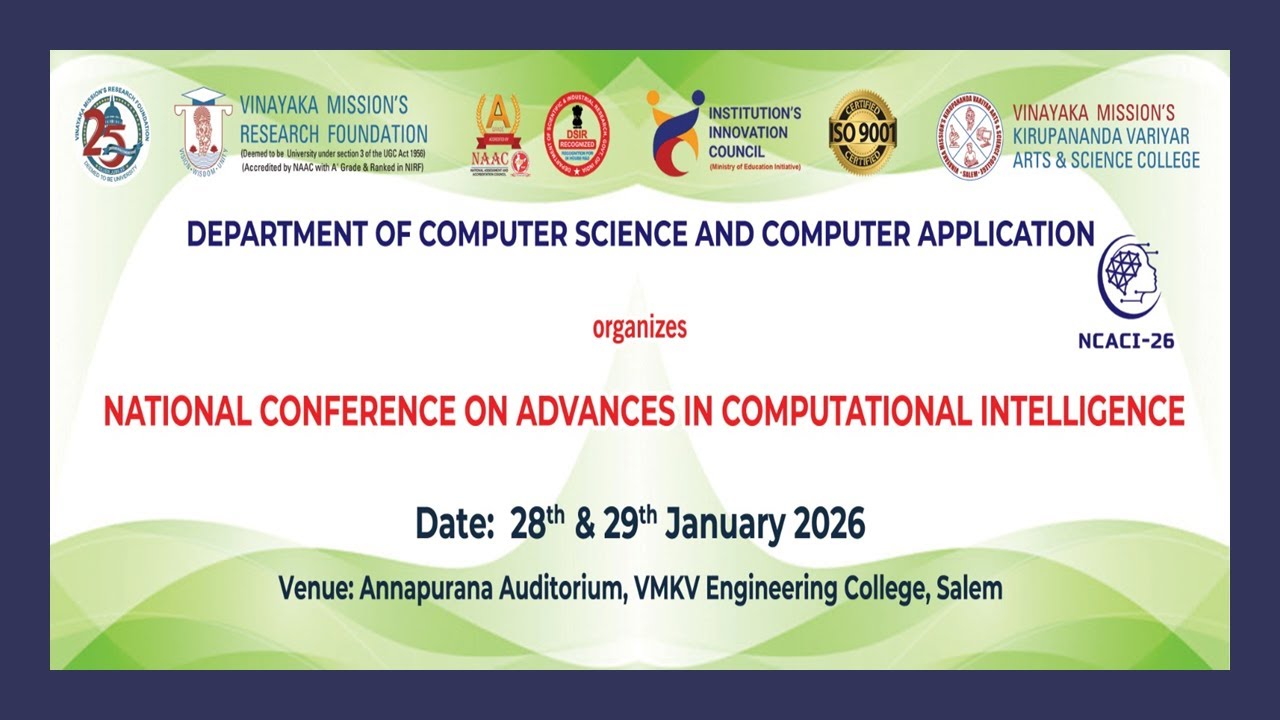2nd National Conference on Advances in Computational Intelligence = DAY -2 - 29-01-2026 @vmrfdumedia