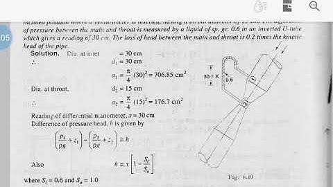Inclined venturimeter problems with solution