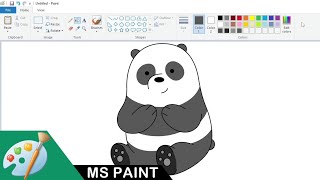 How to draw Panda (We Bare Bears) using MS Paint | Drawing Tutorial screenshot 3