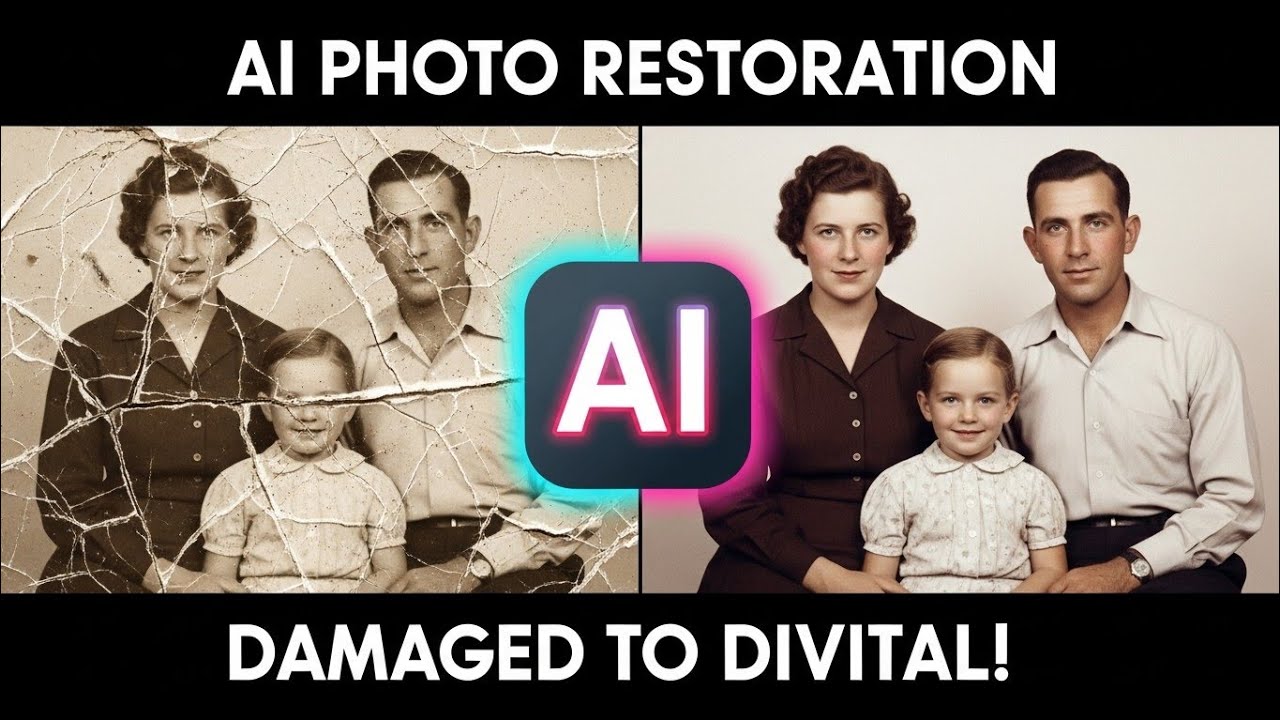 Photo restoration with Different AI models| How to restore damaged ...