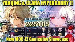 YANQING & CLARA HYPERCARRY !! New 1.6.2 MOC 12 Gameplay Showcase | Honkai Star Rail