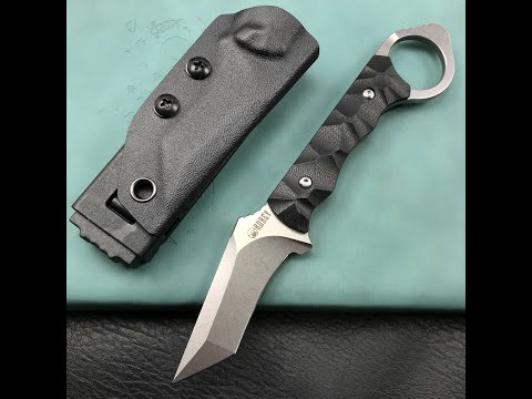 KUBEY KU320A WOLF E-CQC Fixed Blade Knife Black G10 Handle w/Kydex 2.76