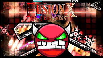 Geometry Dash |FusionX by TrueOmega (Medium Demon)(All 3 User Coins) 60 FPS|