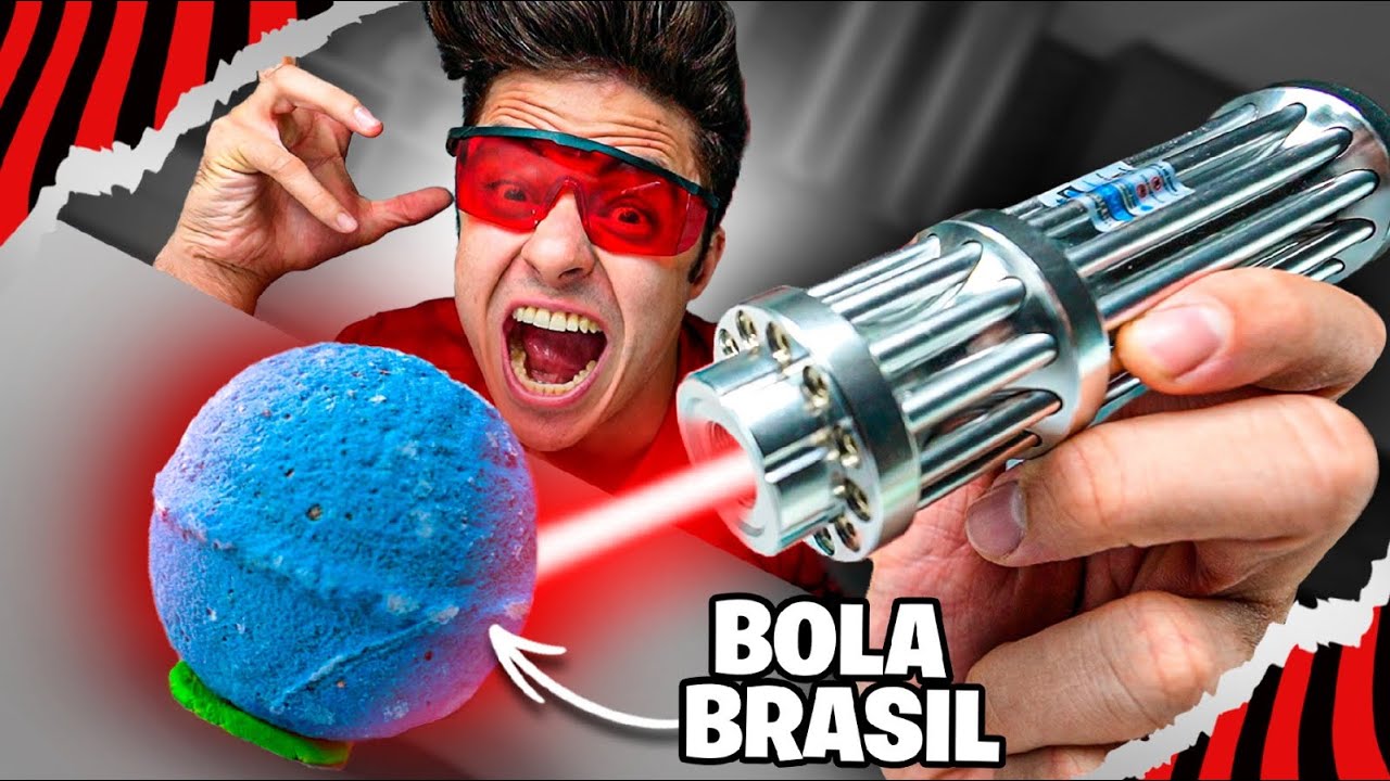 LASER MAIS FORTE DO MUNDO VS BOLA BRASIL!