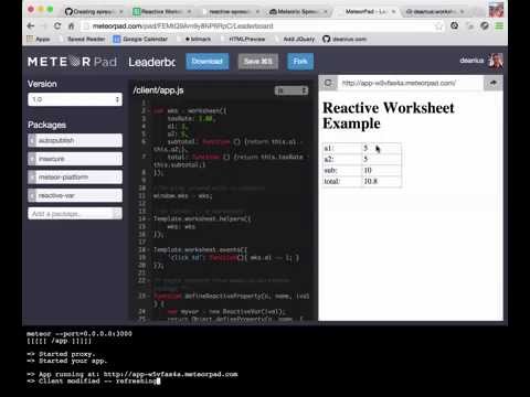 Spreadsheet-Style Reactivity With Meteor