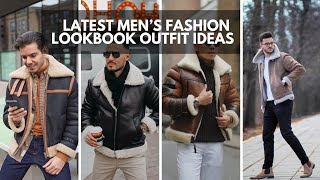 15 Ways To Wear A Shearling JACKET | Different Ways to Style Shearling Coat | Men