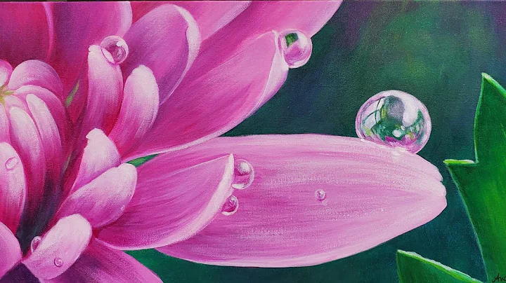 Flower with Dew Drops Acrylic Painting LIVE Tutorial