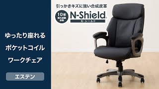 傷・汚れに強い合成皮革 オフィスチェア(エステン Nシールド BK)通販