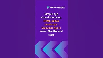 🎂✨ Build an Age Calculator in 60 Seconds! ⏱️ (HTML, CSS, JavaScript) |#shorts