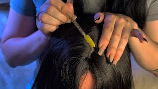ASMR Close Up Scalp Check with Spoolie Brush • No Talking • Including Rain Version ⛈️
