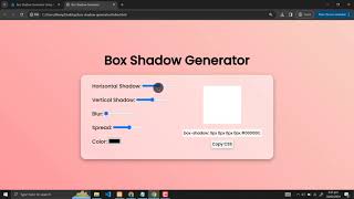 Box Shadow Generator Using HTML, CSS and JavaScript with Source Code