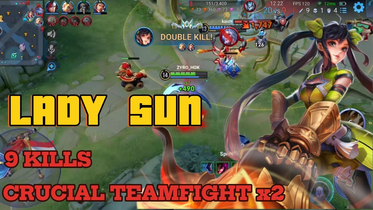LADY SUN SS MVP 🔥 9 KILLS | 32% HERO DAMAGE | CRUCIAL TEAMFIGHT x2