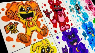 Drawing Poppy Playtime 3: smiling stickers DogDay , Bobby BearHug, KickinKicken, CatNap [All Bosses]