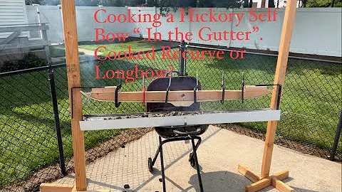 Fire hardening a Hickory Self Bow in the gutter! Fire hardened recurve or longbow. By Joe Zummo