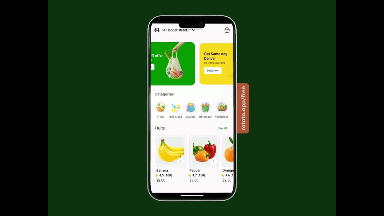 🍊 Grapefruit App UI – Flutter Grocery App Showcase