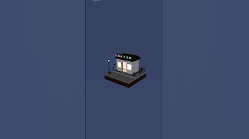 Coffee shop and my 3 work in the blender. #blender #blender3d