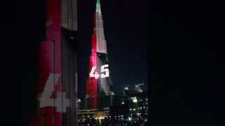 Burj Khalifa LED show 45 National Day in Dubai 01.12.2016